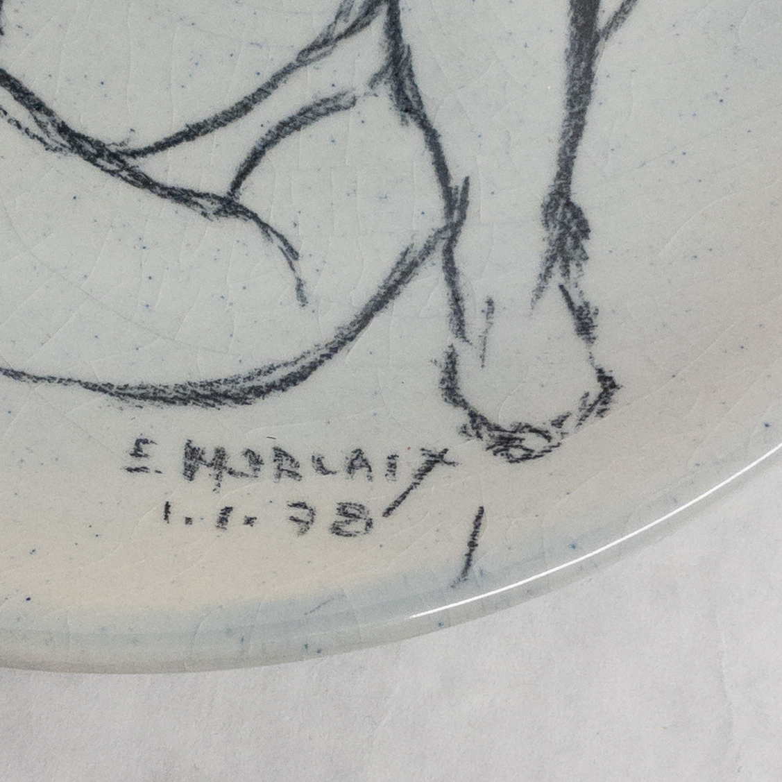 E. Morlaix Signed Nude Study Plate Duo