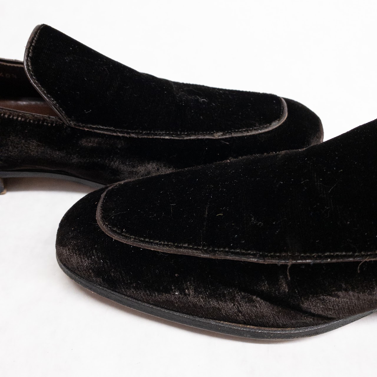 Yves Saint Laurent Rive Gauche Velvet Loafers