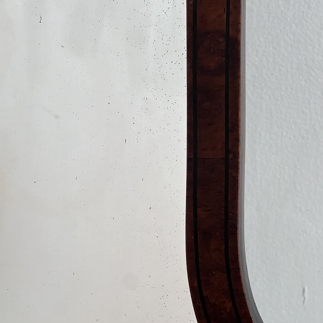 Early 20th C. Mahogany and Birdseye Maple Hand-Painted Mirror