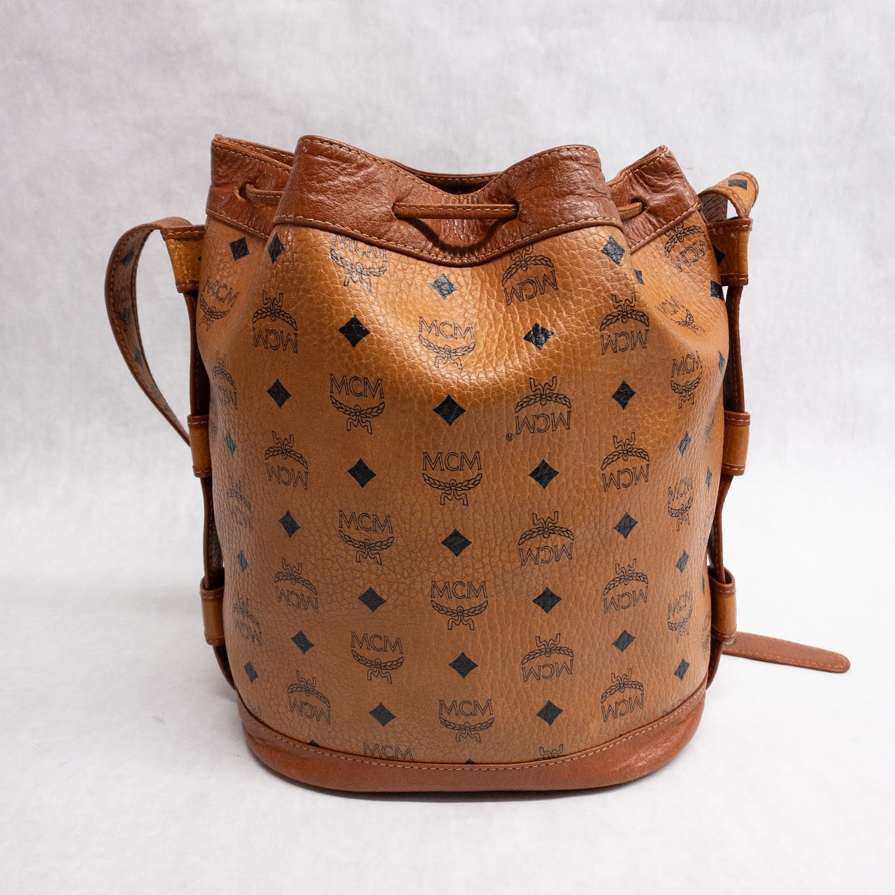 MCM Visetos Bucket Bag & Pouch Set