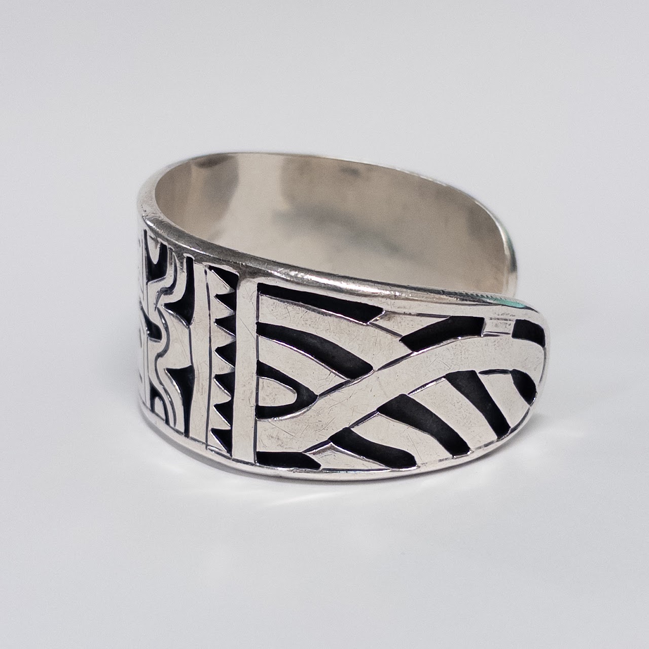 Sterling Silver Beto Aztec-Motif Cuff Bracelet