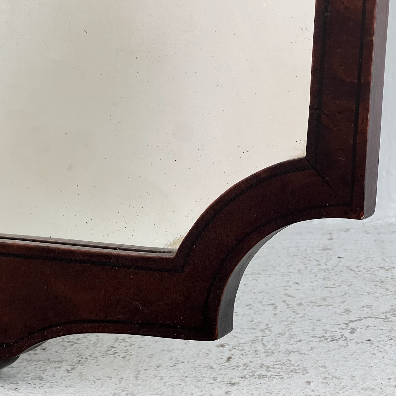 Early 20th C. Mahogany and Birdseye Maple Hand-Painted Mirror