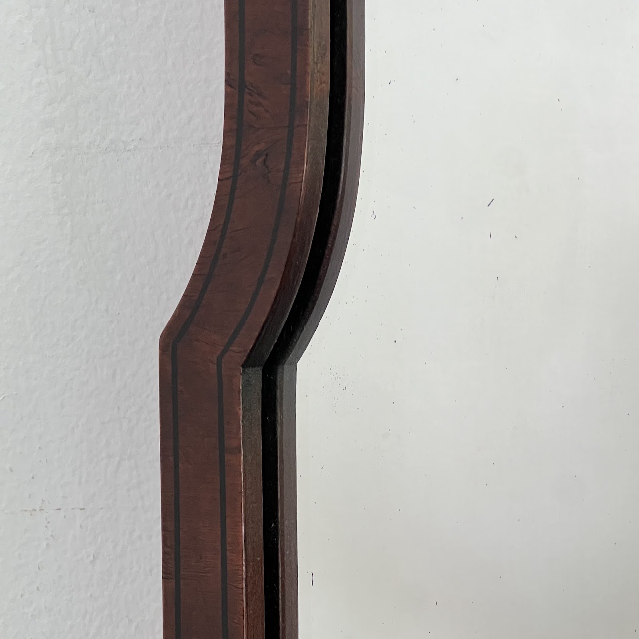 Early 20th C. Mahogany and Birdseye Maple Hand-Painted Mirror