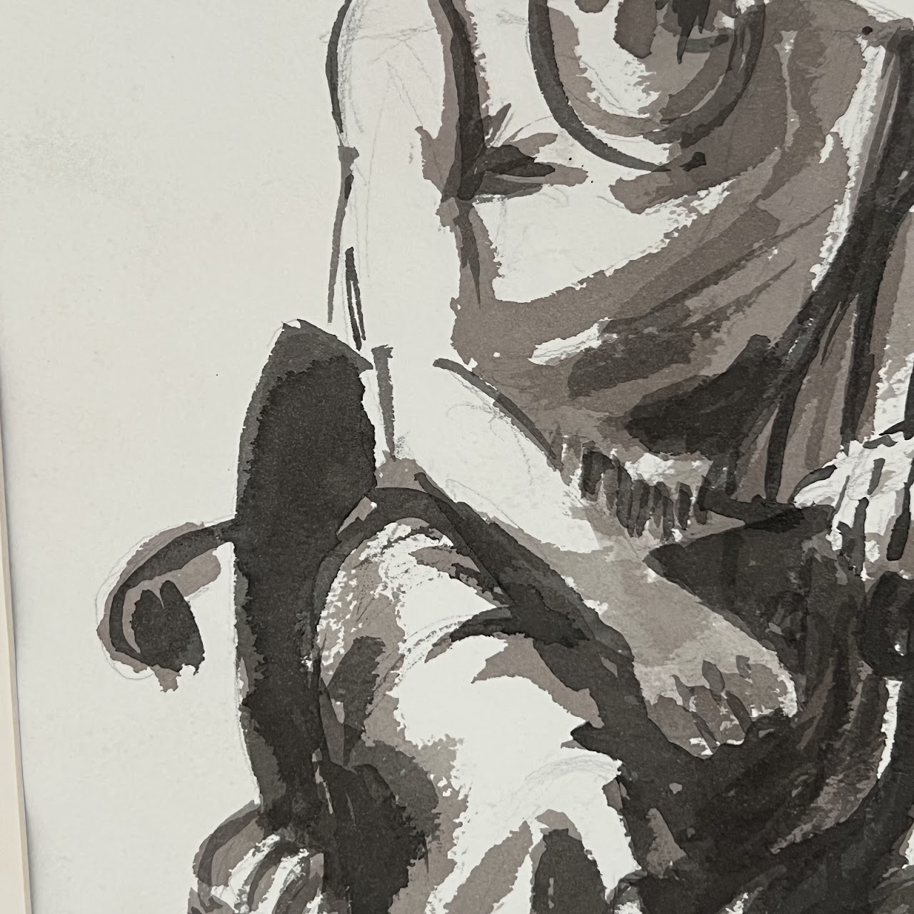 Seated Figure Watercolor Portrait Painting