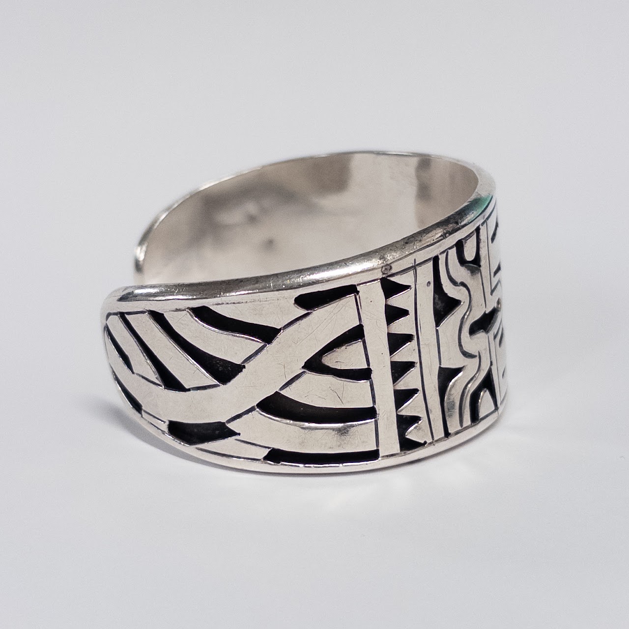 Sterling Silver Beto Aztec-Motif Cuff Bracelet