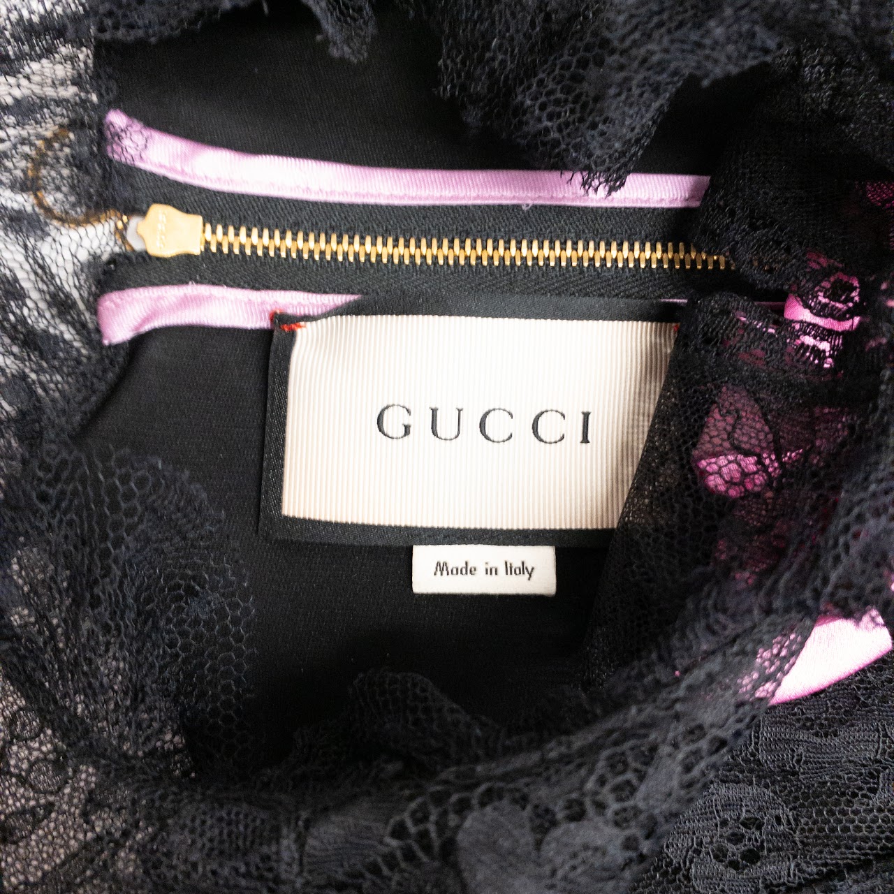 Gucci Lace Trim Bow Front Dress