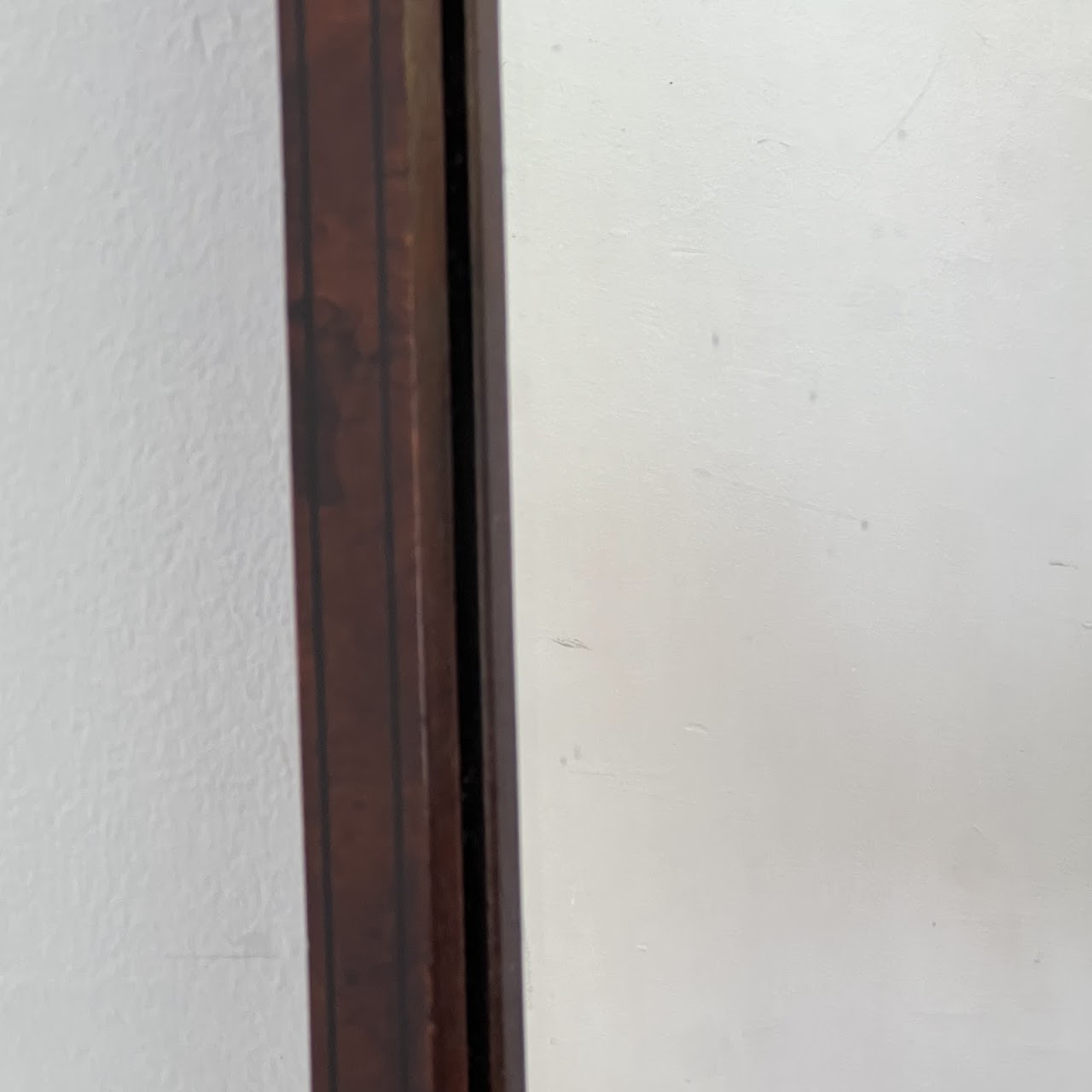 Early 20th C. Mahogany and Birdseye Maple Hand-Painted Mirror