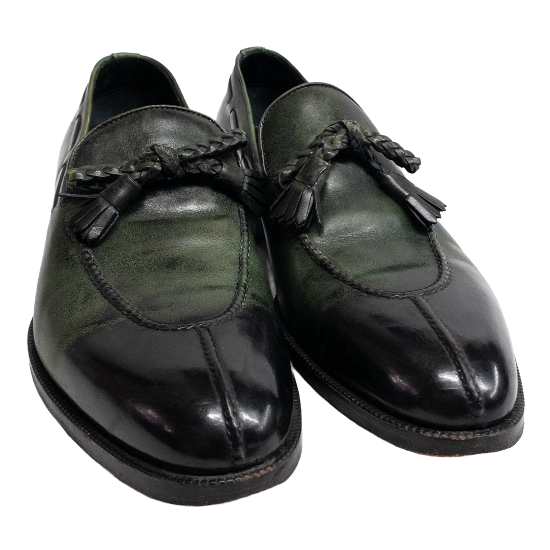 Tom Ford Burnished Green Tassel Loafers