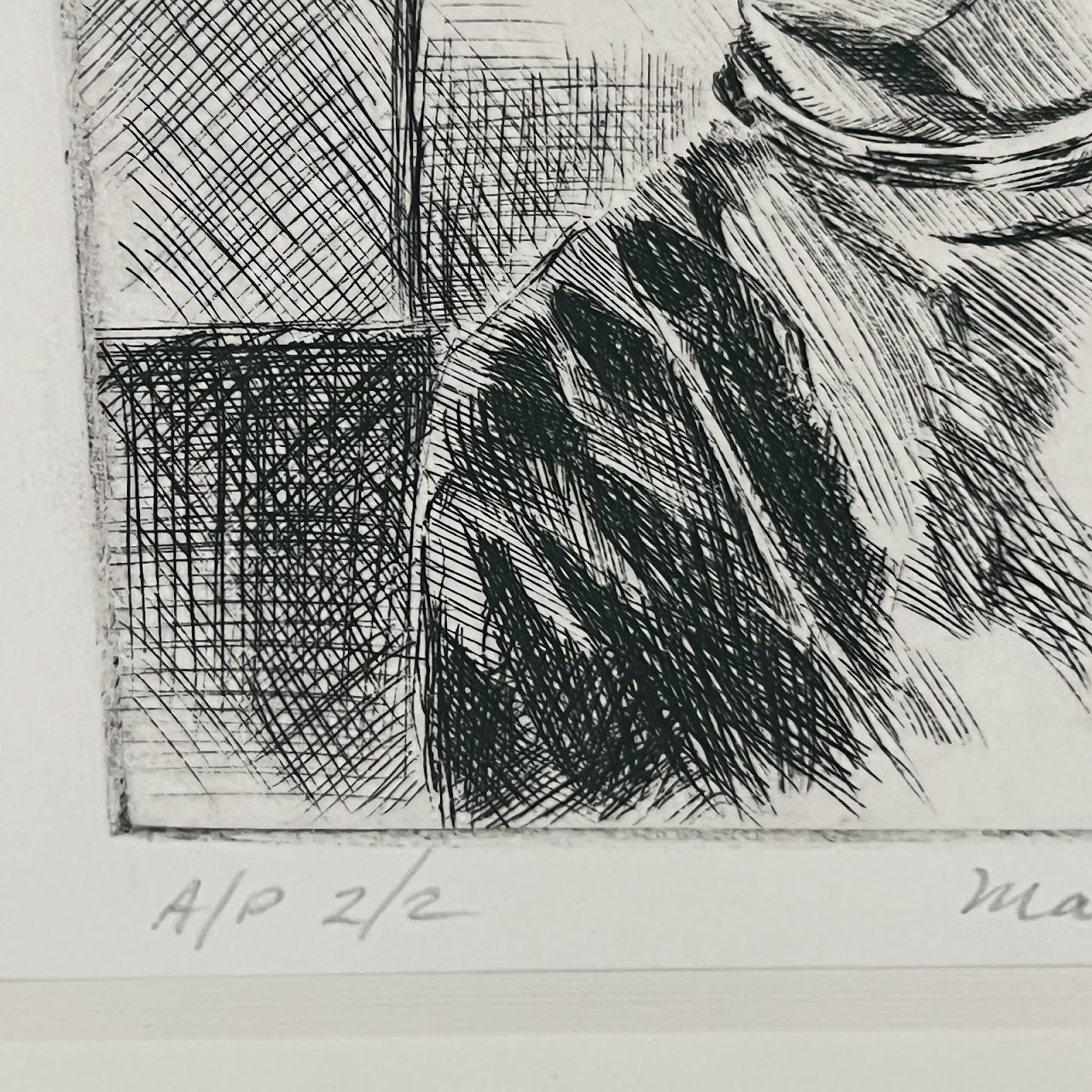 Massen Signed Self-Portrait Etching