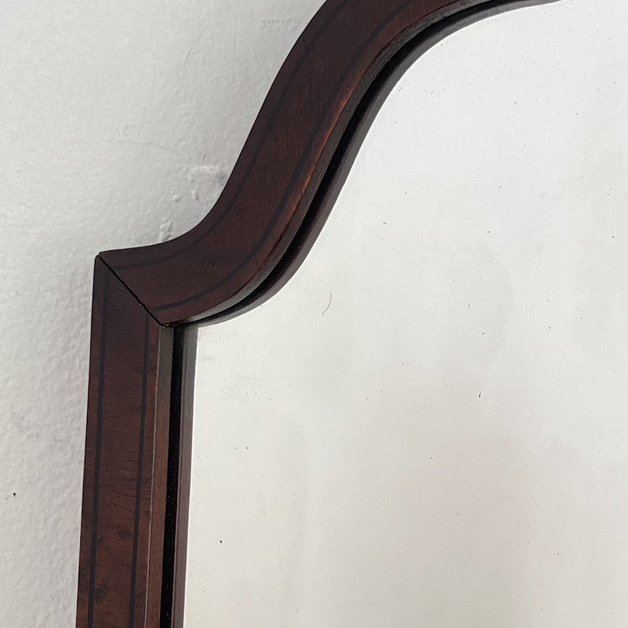 Early 20th C. Mahogany and Birdseye Maple Hand-Painted Mirror