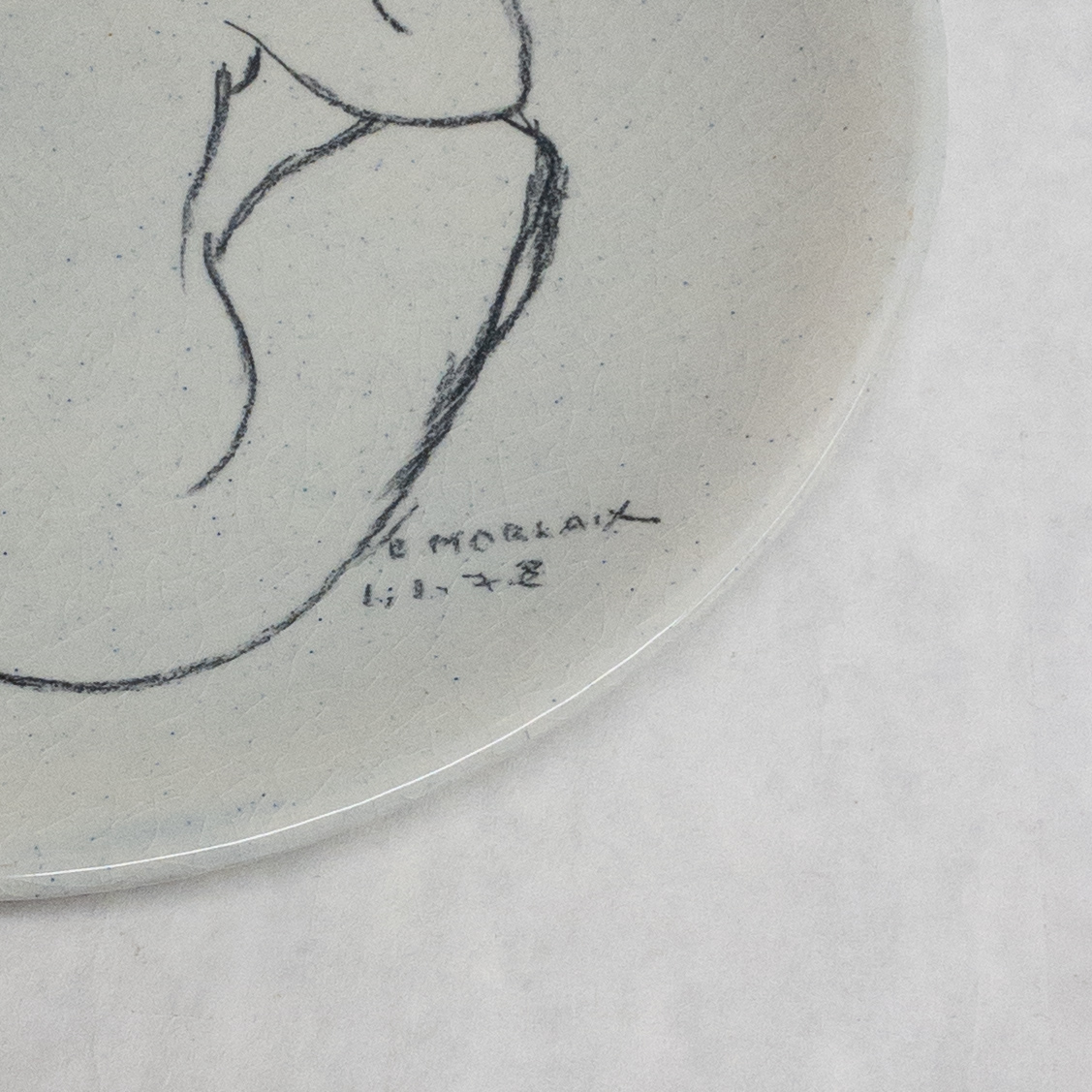 E. Morlaix Signed Nude Study Plate Duo