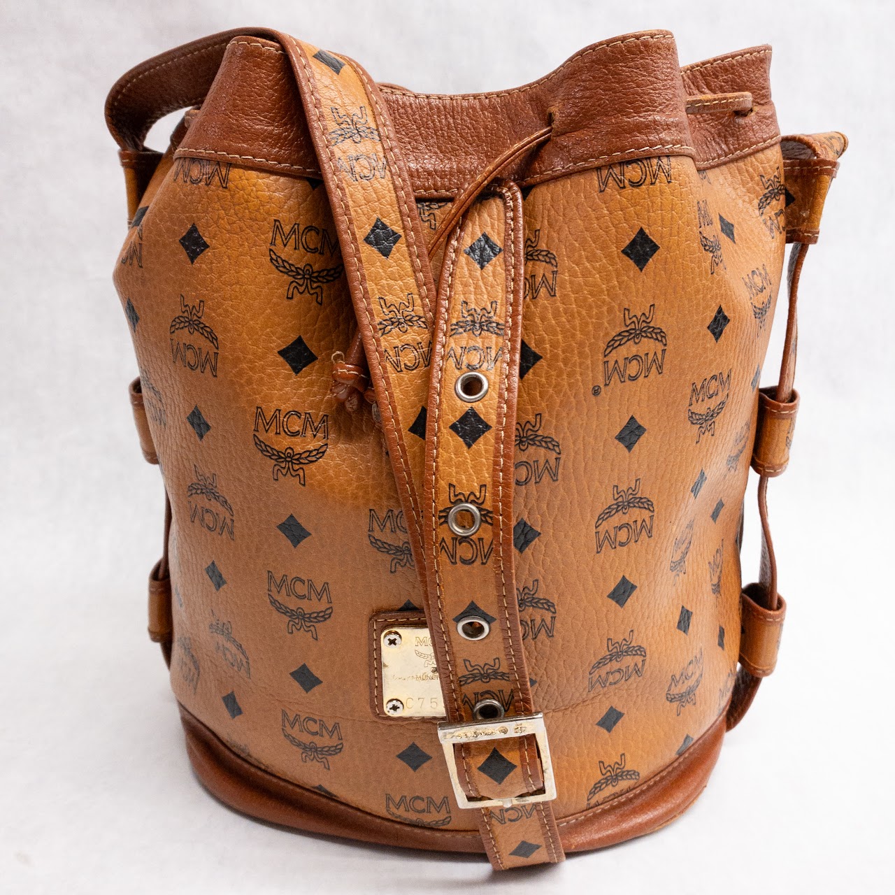 MCM Visetos Bucket Bag & Pouch Set