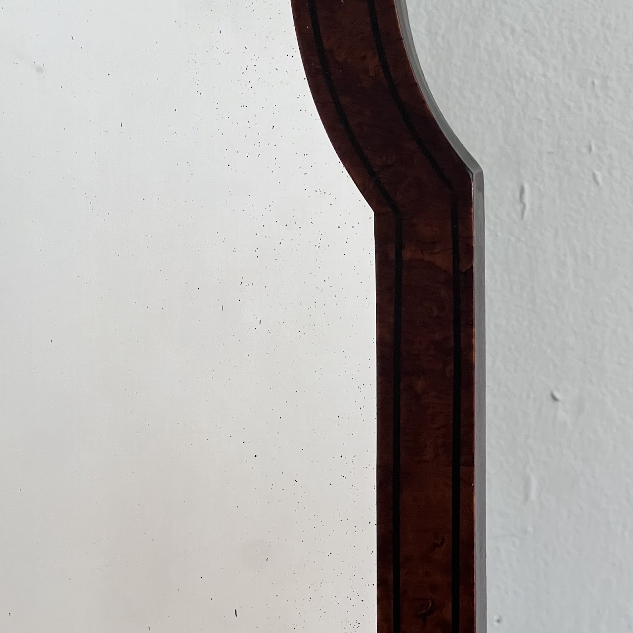 Early 20th C. Mahogany and Birdseye Maple Hand-Painted Mirror