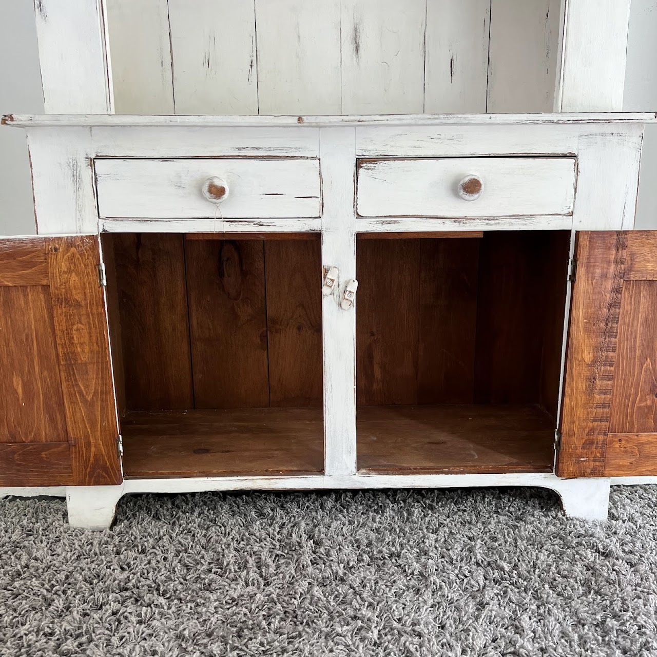 Rustic Painted Pine Hutch