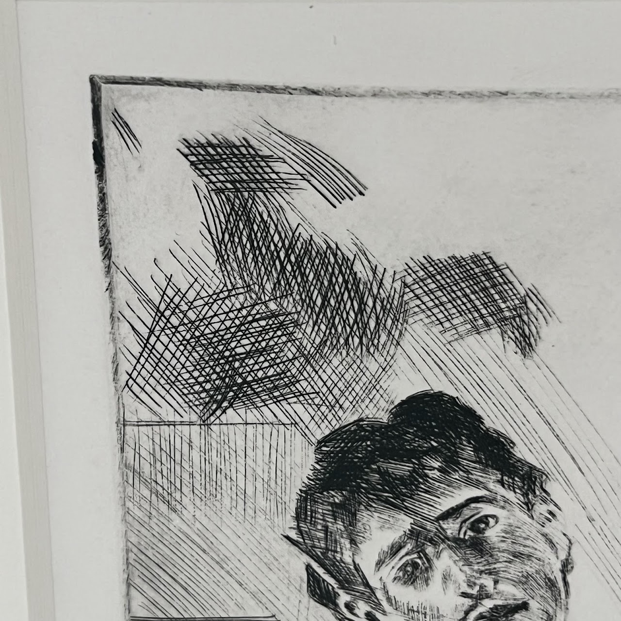 Massen Signed Self-Portrait Etching