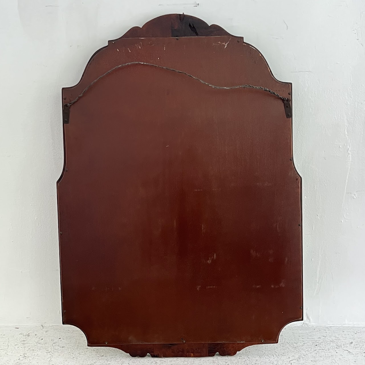 Early 20th C. Mahogany and Birdseye Maple Hand-Painted Mirror