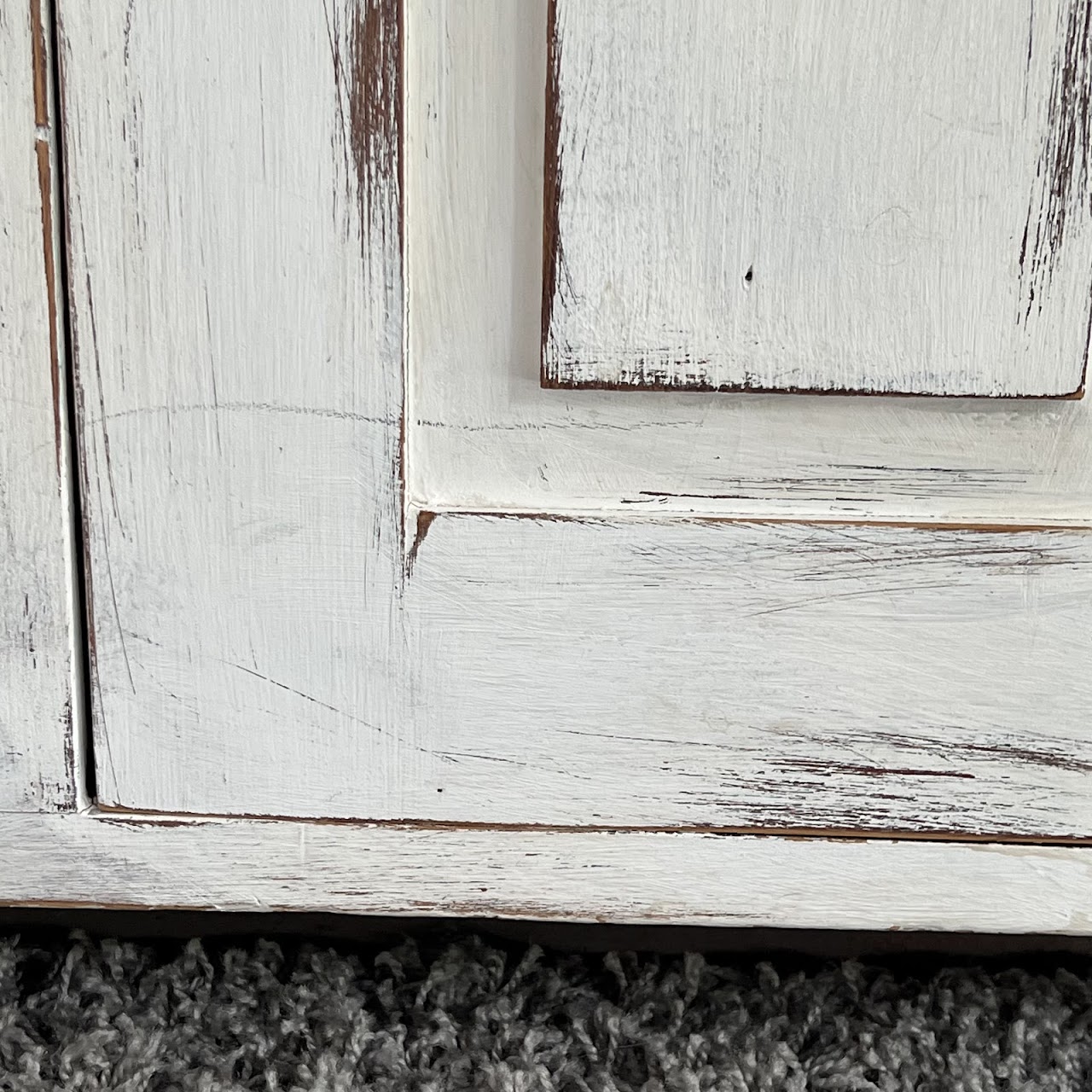 Rustic Painted Pine Hutch