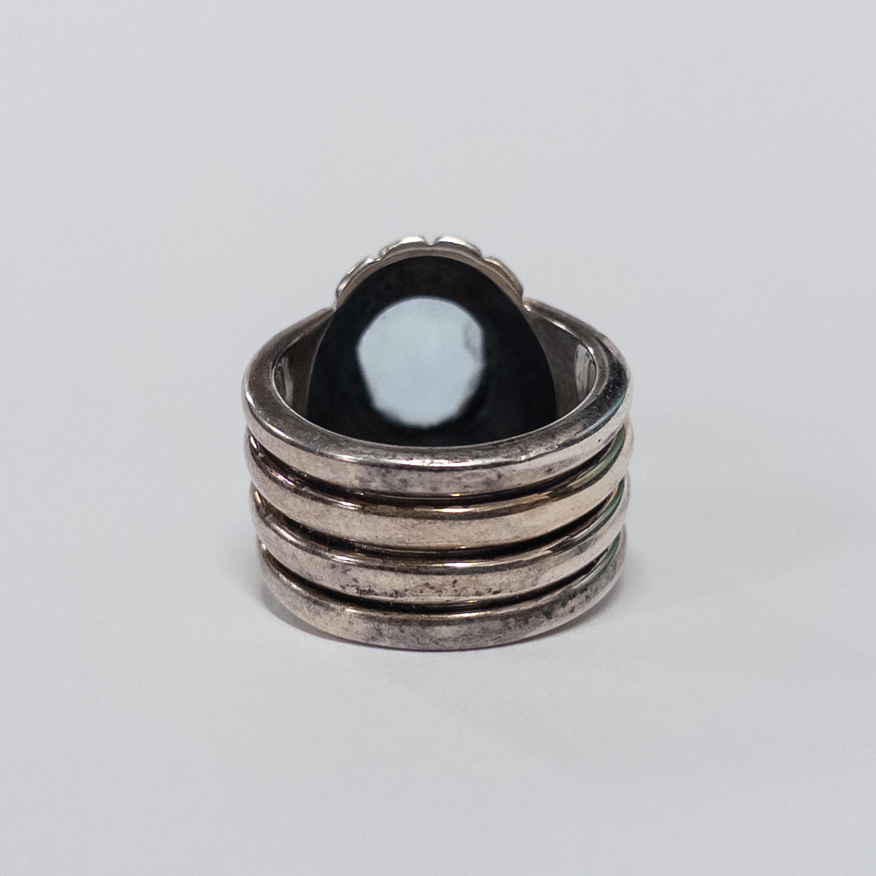 Sterling Silver and Pale Blue Stone Ring