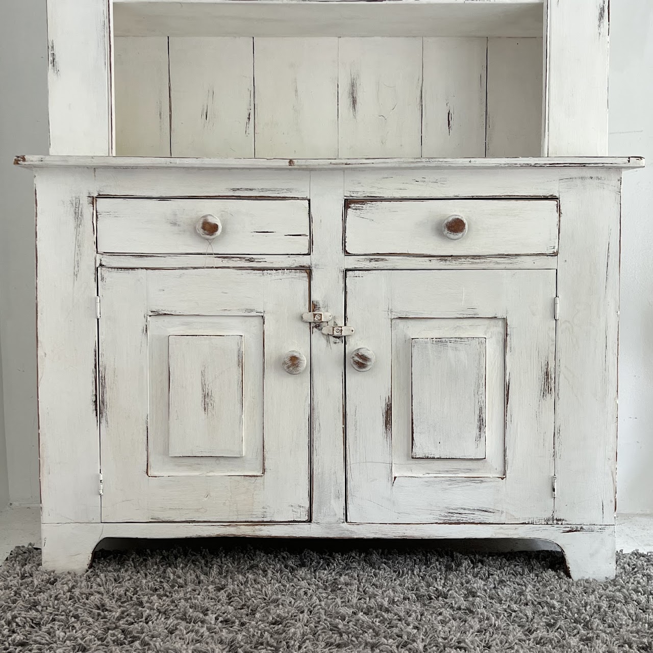 Rustic Painted Pine Hutch