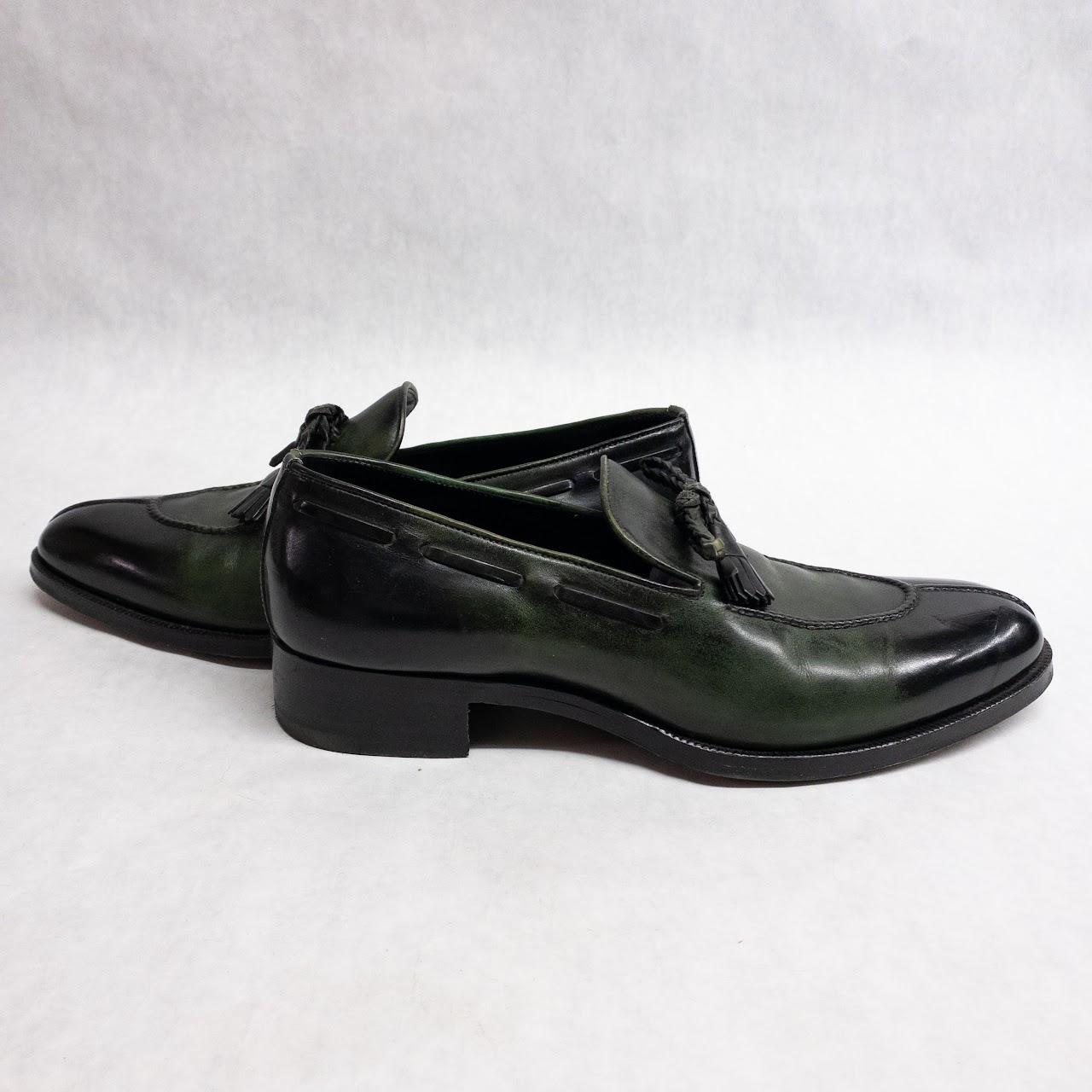 Tom Ford Burnished Green Tassel Loafers