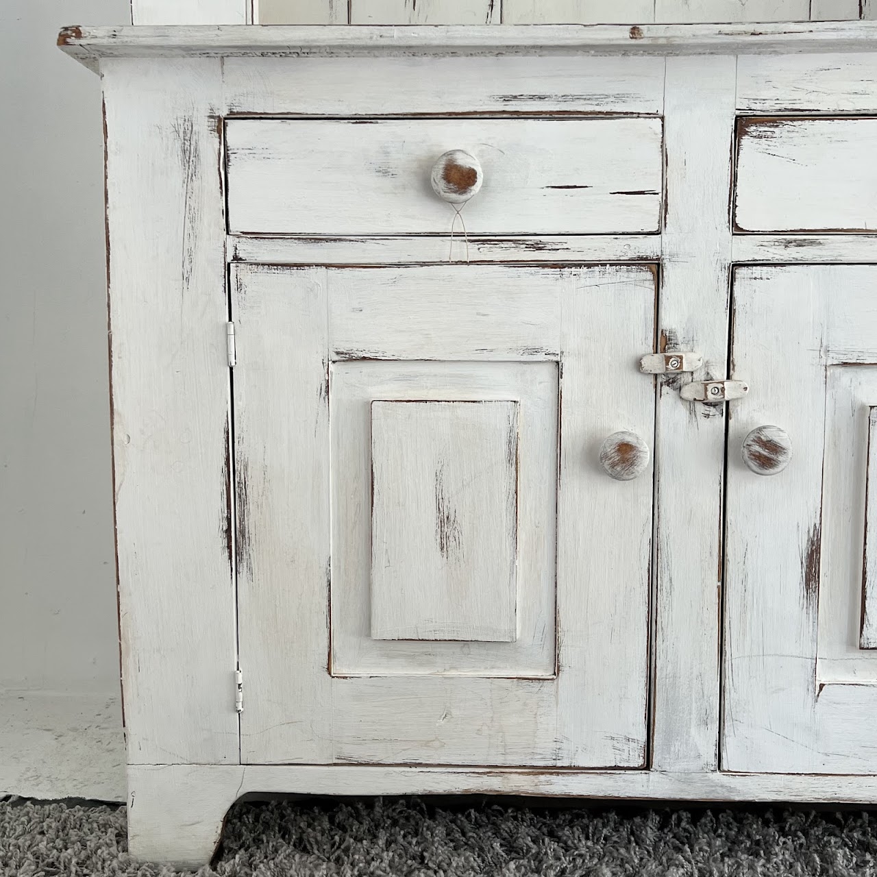 Rustic Painted Pine Hutch