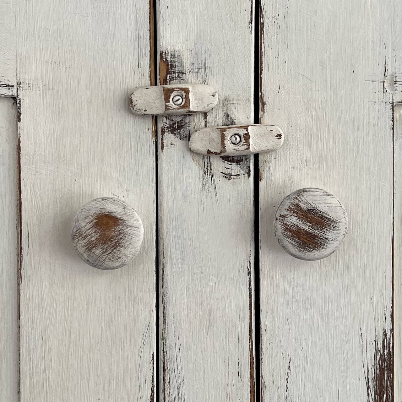 Rustic Painted Pine Hutch