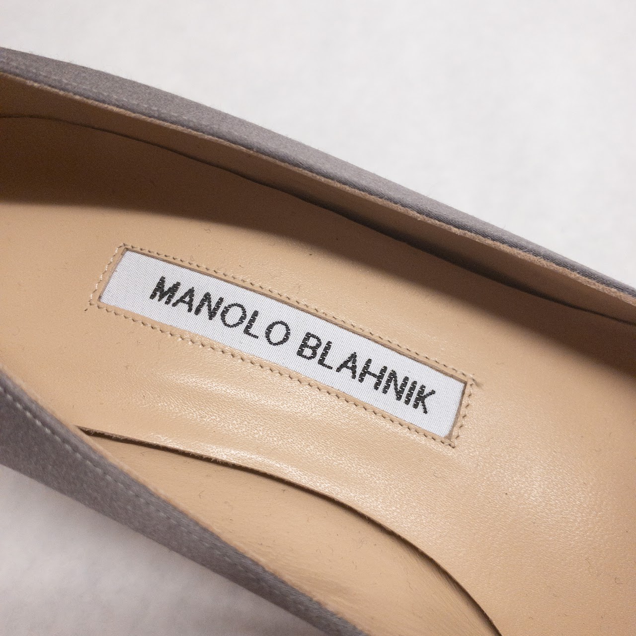 Manolo Blahnik Satin Rhinestone Buckle Pumps