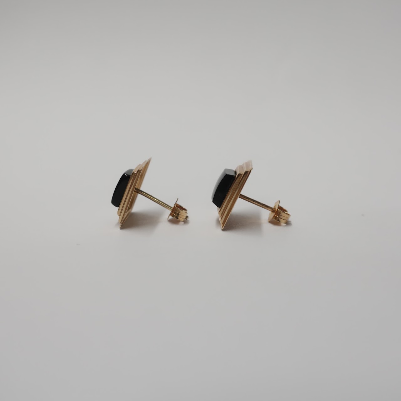 14K Gold & Onyx Earrings