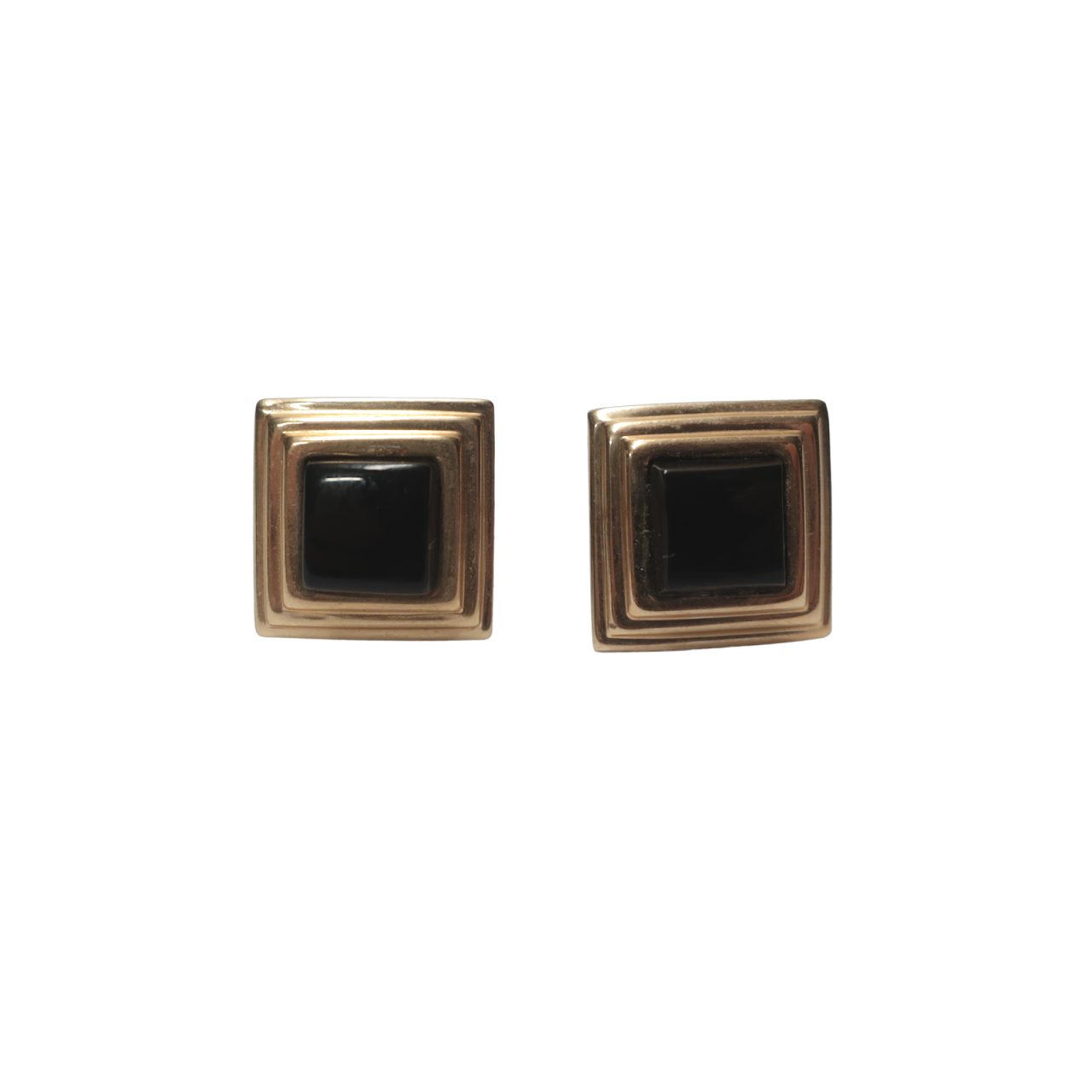 14K Gold & Onyx Earrings