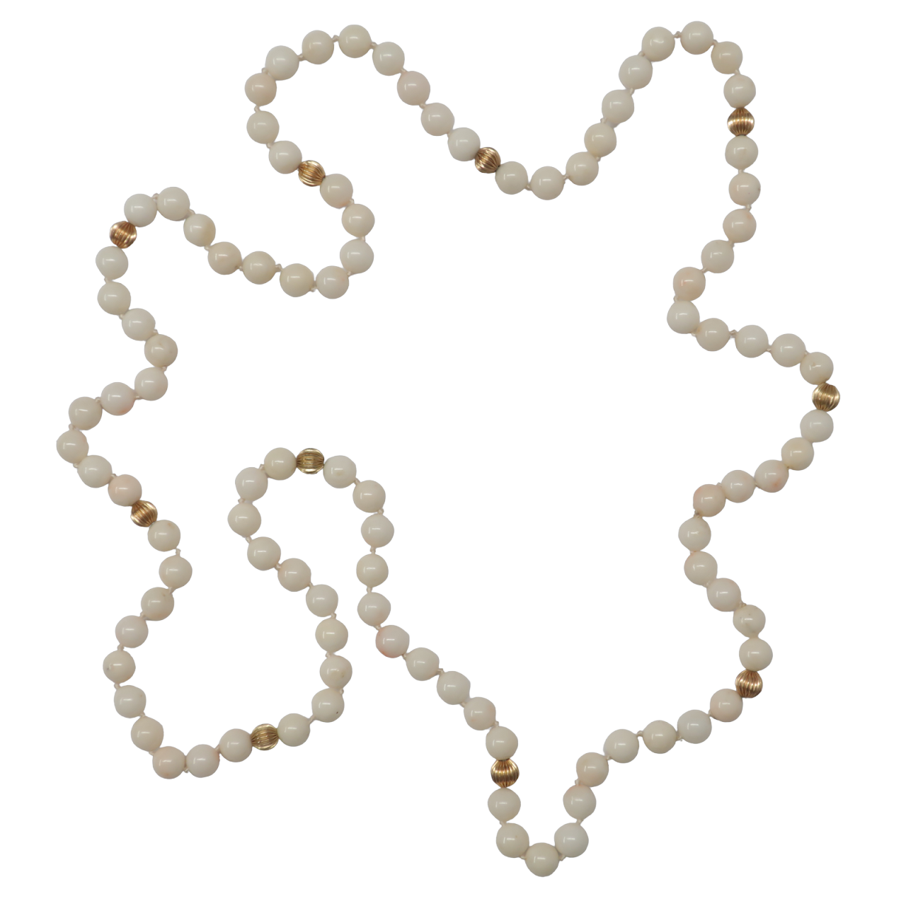 White  Coral & 14k Gold Strand