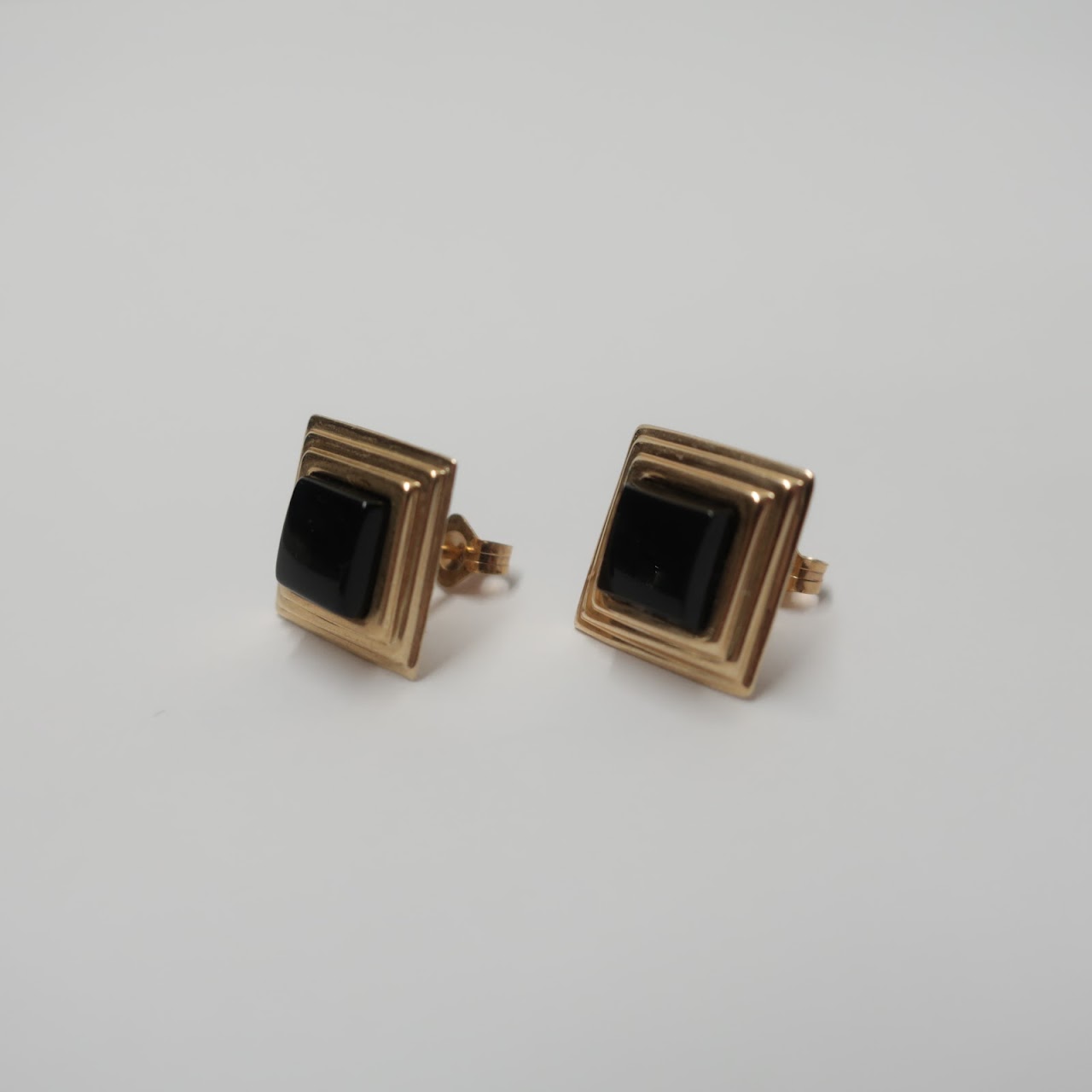 14K Gold & Onyx Earrings