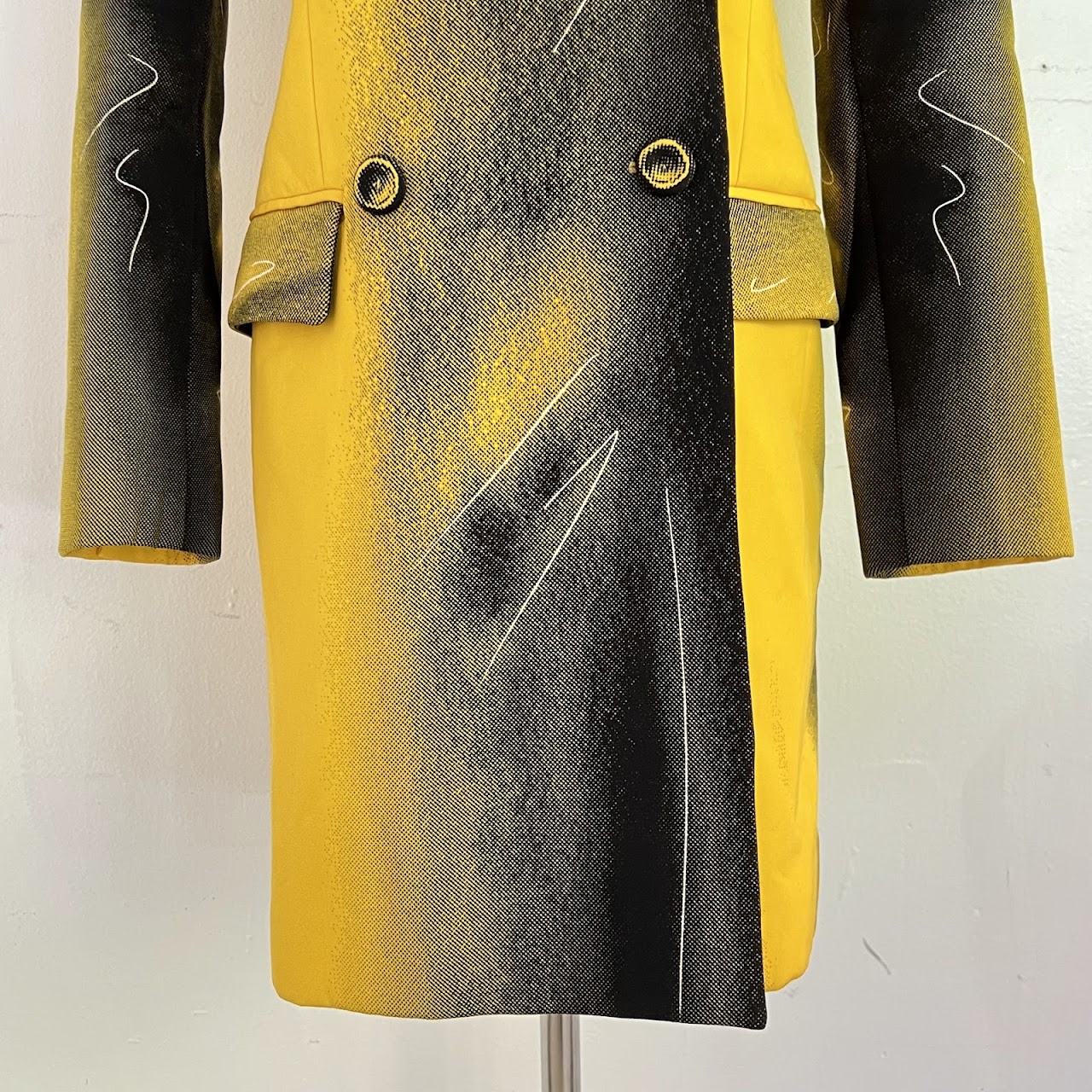 Moschino Couture Double Breasted Yellow Coat