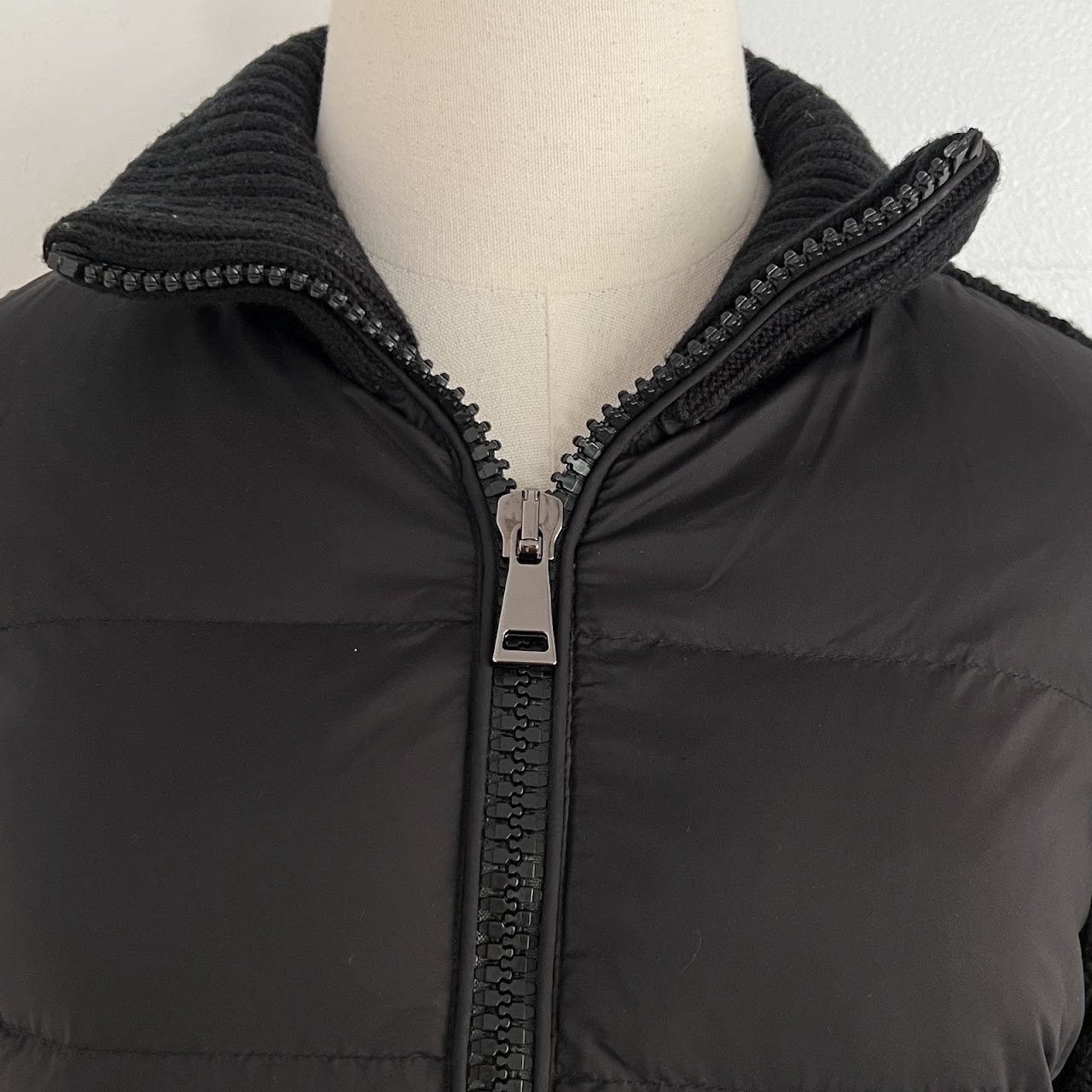 Moncler Knit and Puffer-Front Jacket