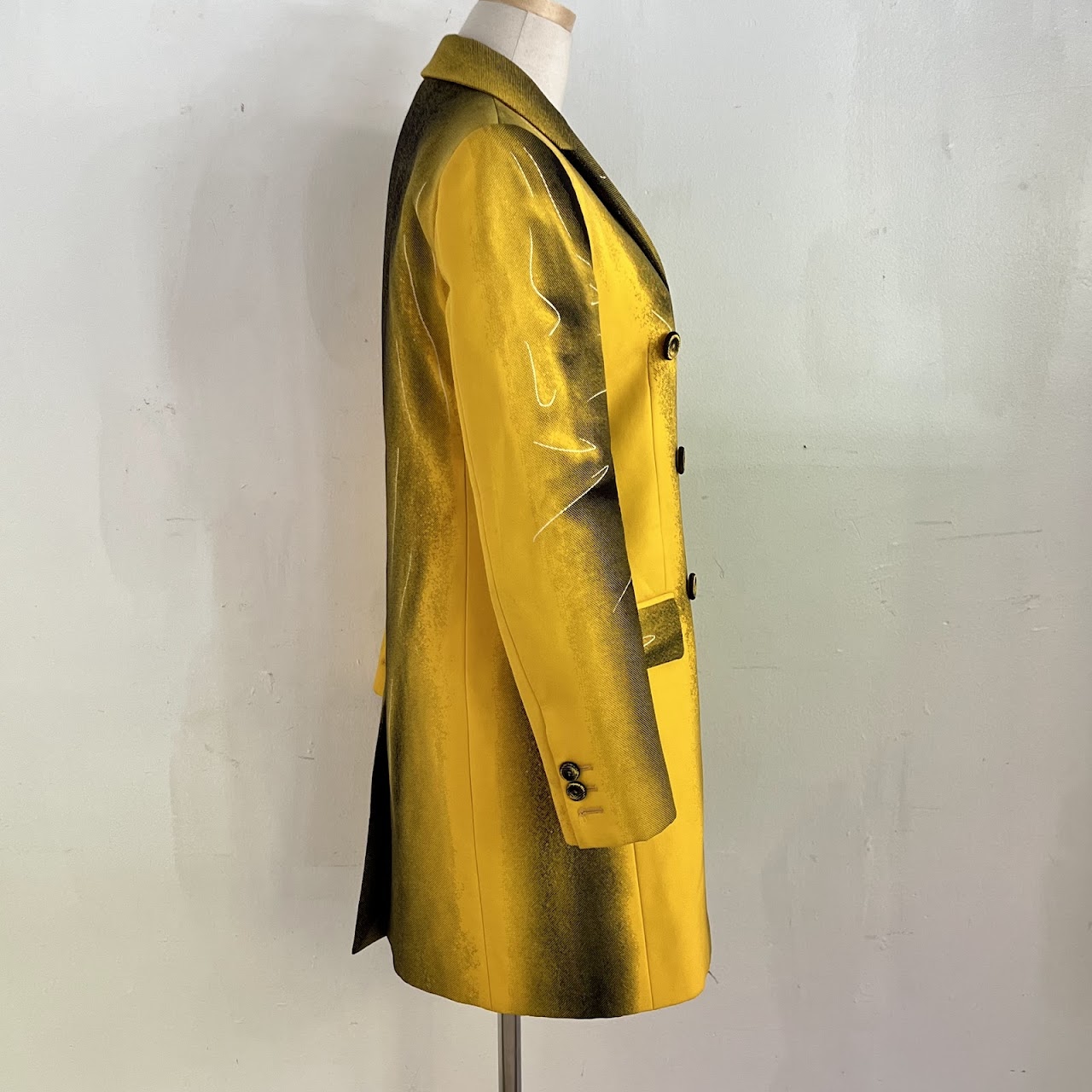 Moschino Couture Double Breasted Yellow Coat