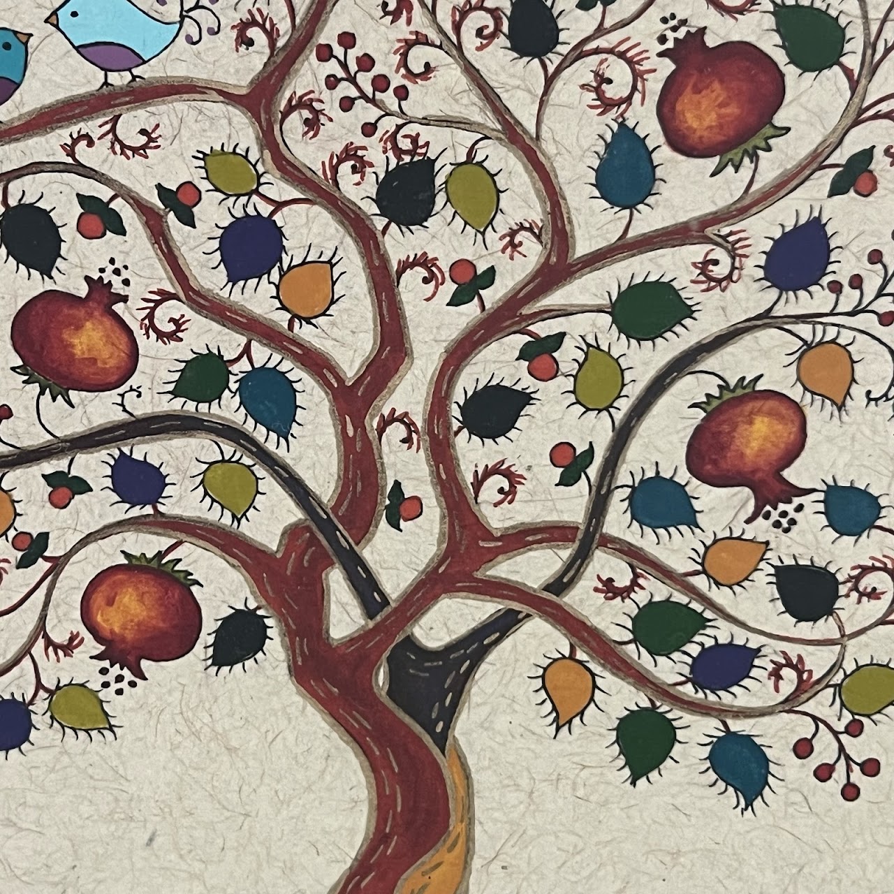 Karla Gudeon 'Tree of Life' Signed Hand-Painted Engraving