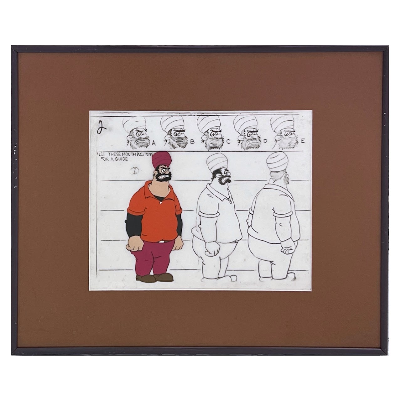 Popeye Brutus Vintage Animation Cel