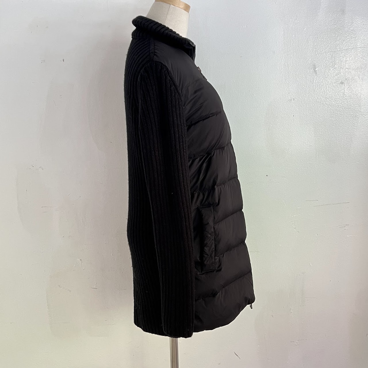 Moncler Knit and Puffer-Front Jacket