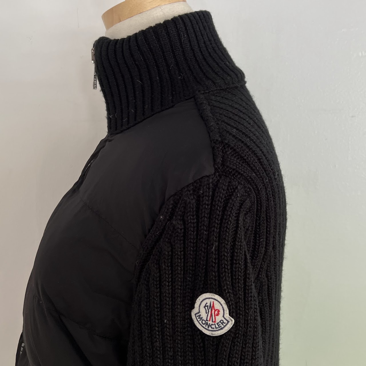 Moncler Knit and Puffer-Front Jacket