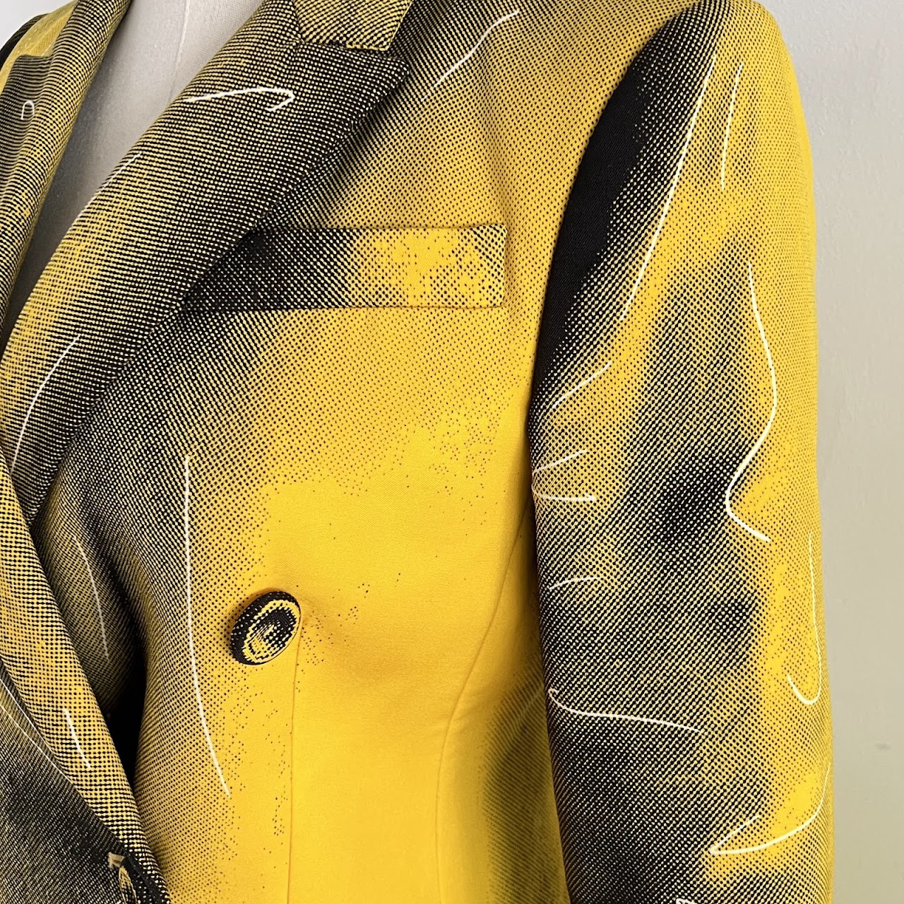 Moschino Couture Double Breasted Yellow Coat