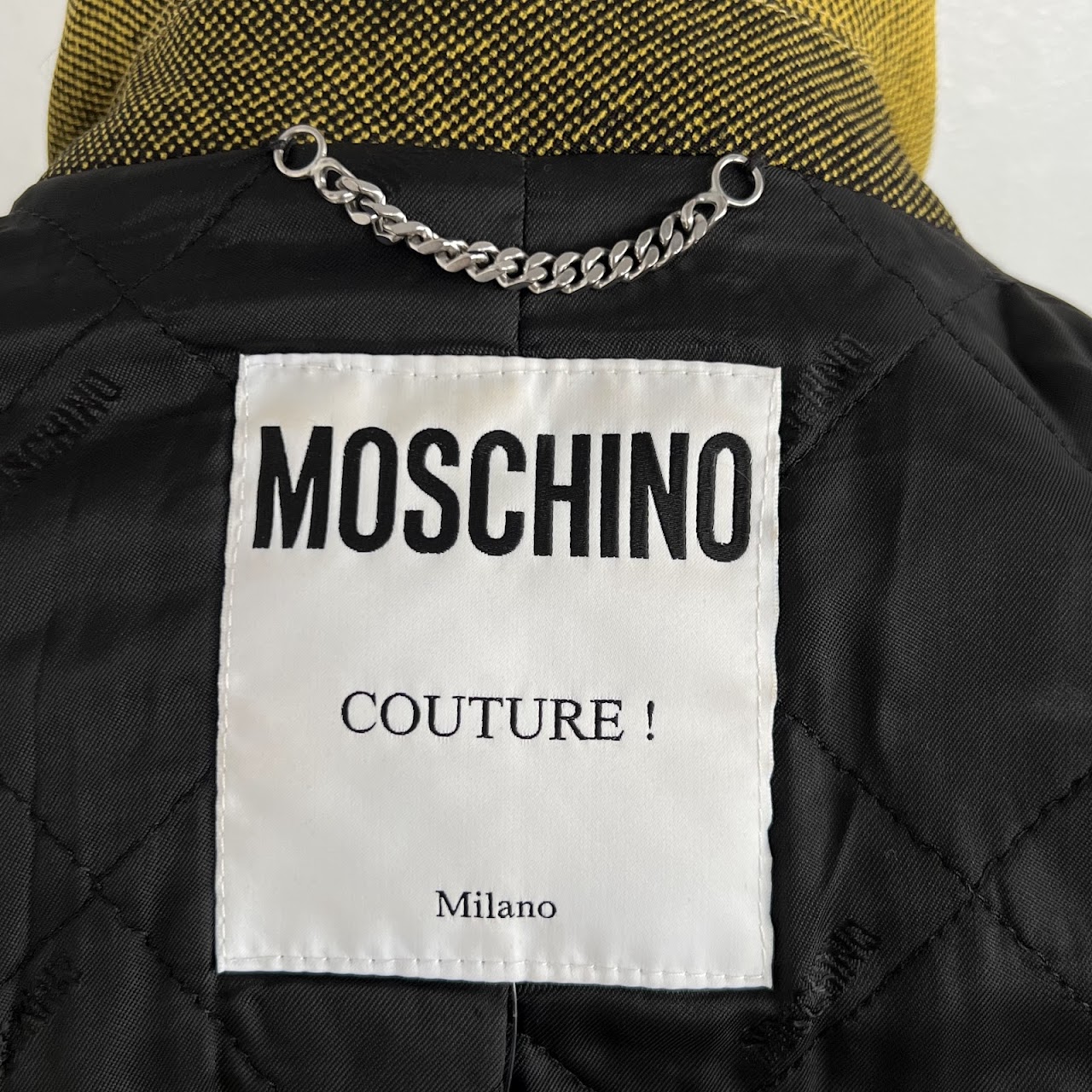 Moschino Couture Double Breasted Yellow Coat