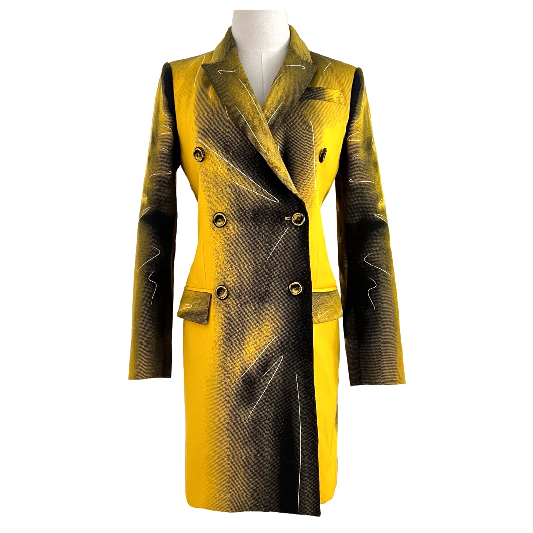 Moschino Couture Double Breasted Yellow Coat