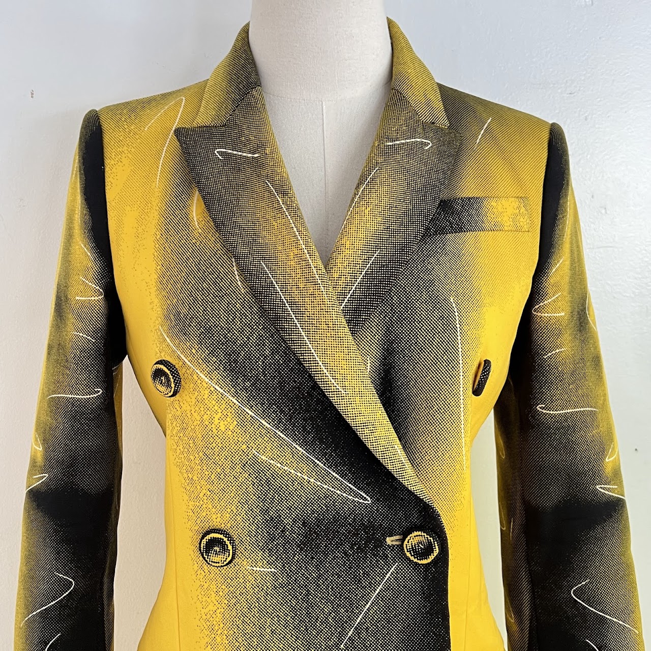 Moschino Couture Double Breasted Yellow Coat