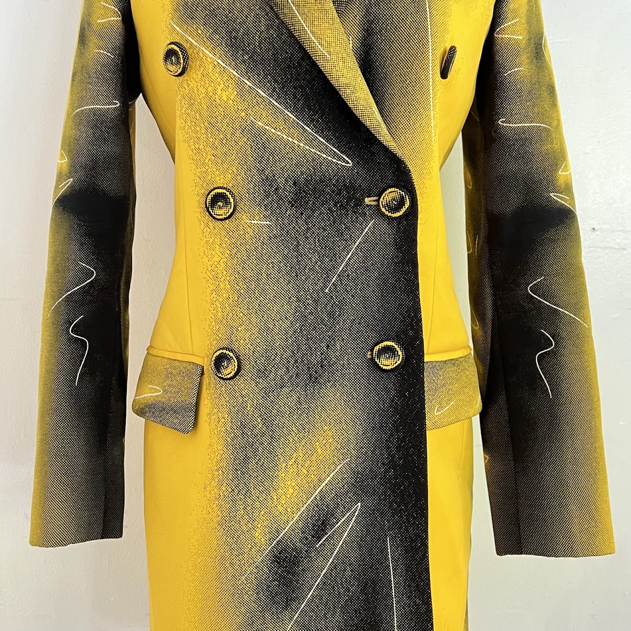 Moschino Couture Double Breasted Yellow Coat