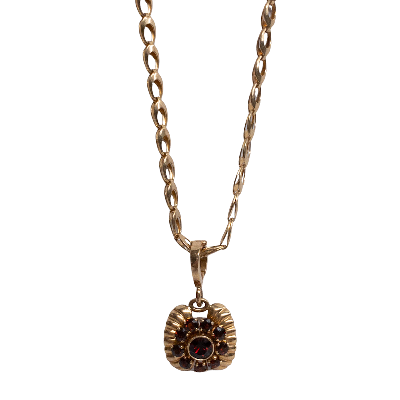 14K Gold and Garnet Pendant Necklace