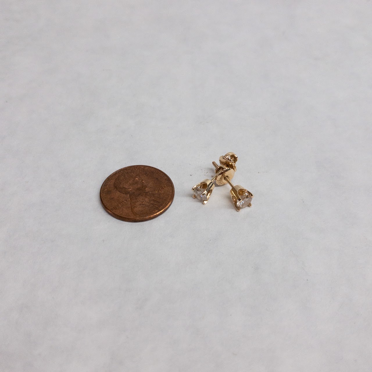 14K Gold and Diamond Stud Earrings