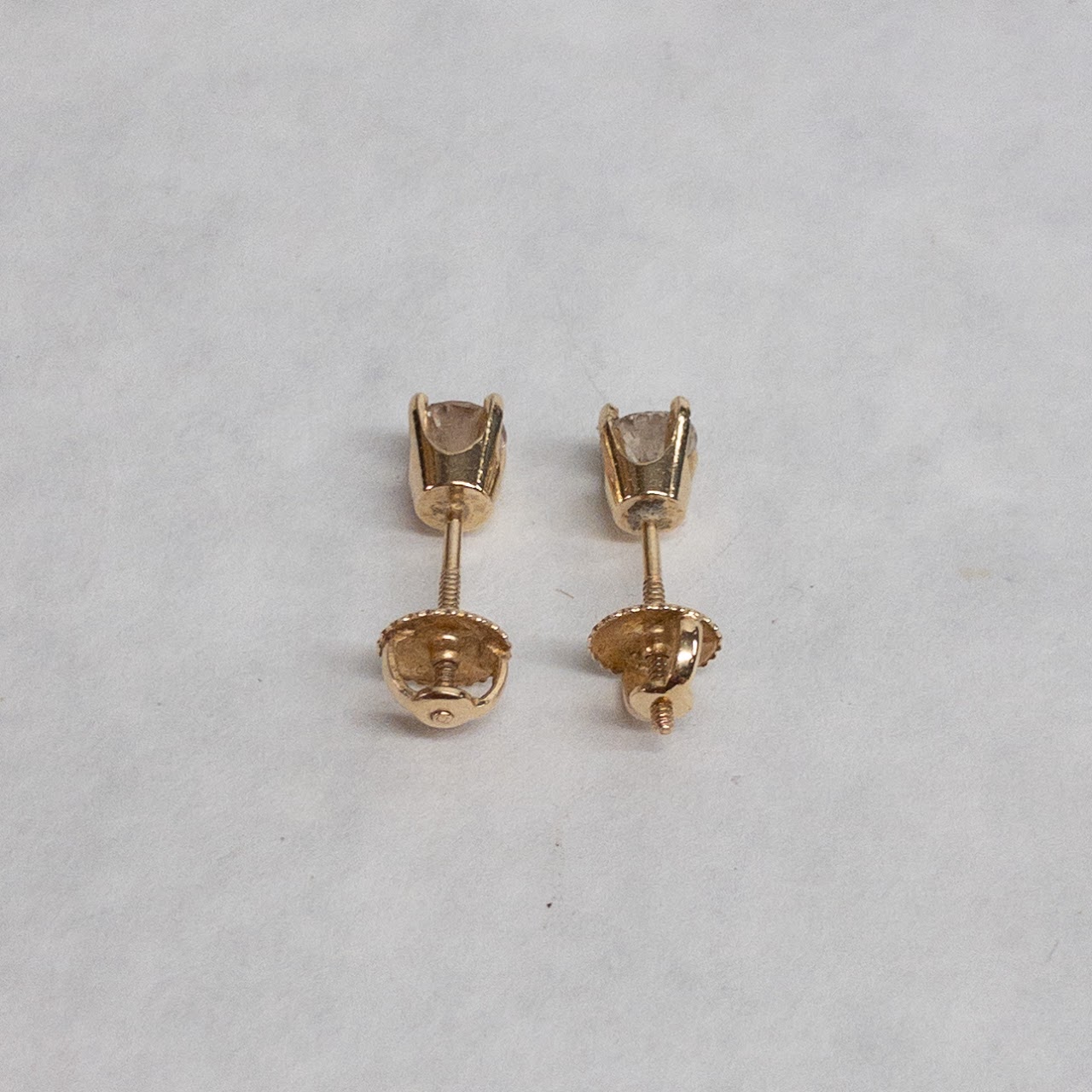 14K Gold and Diamond Stud Earrings