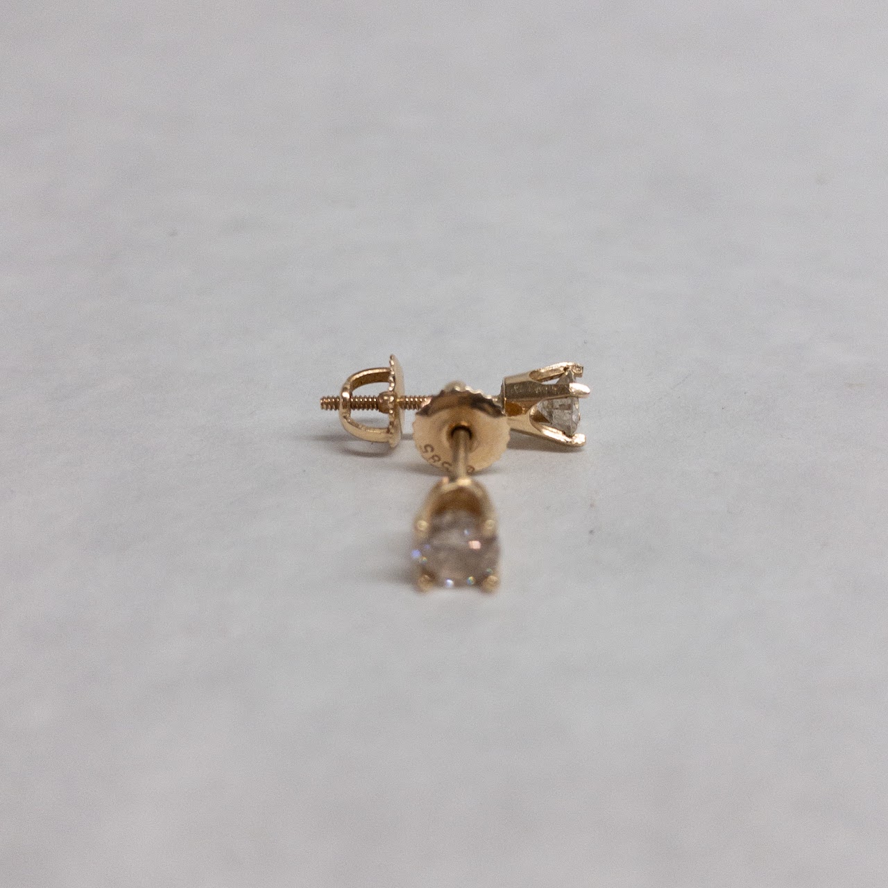 14K Gold and Diamond Stud Earrings