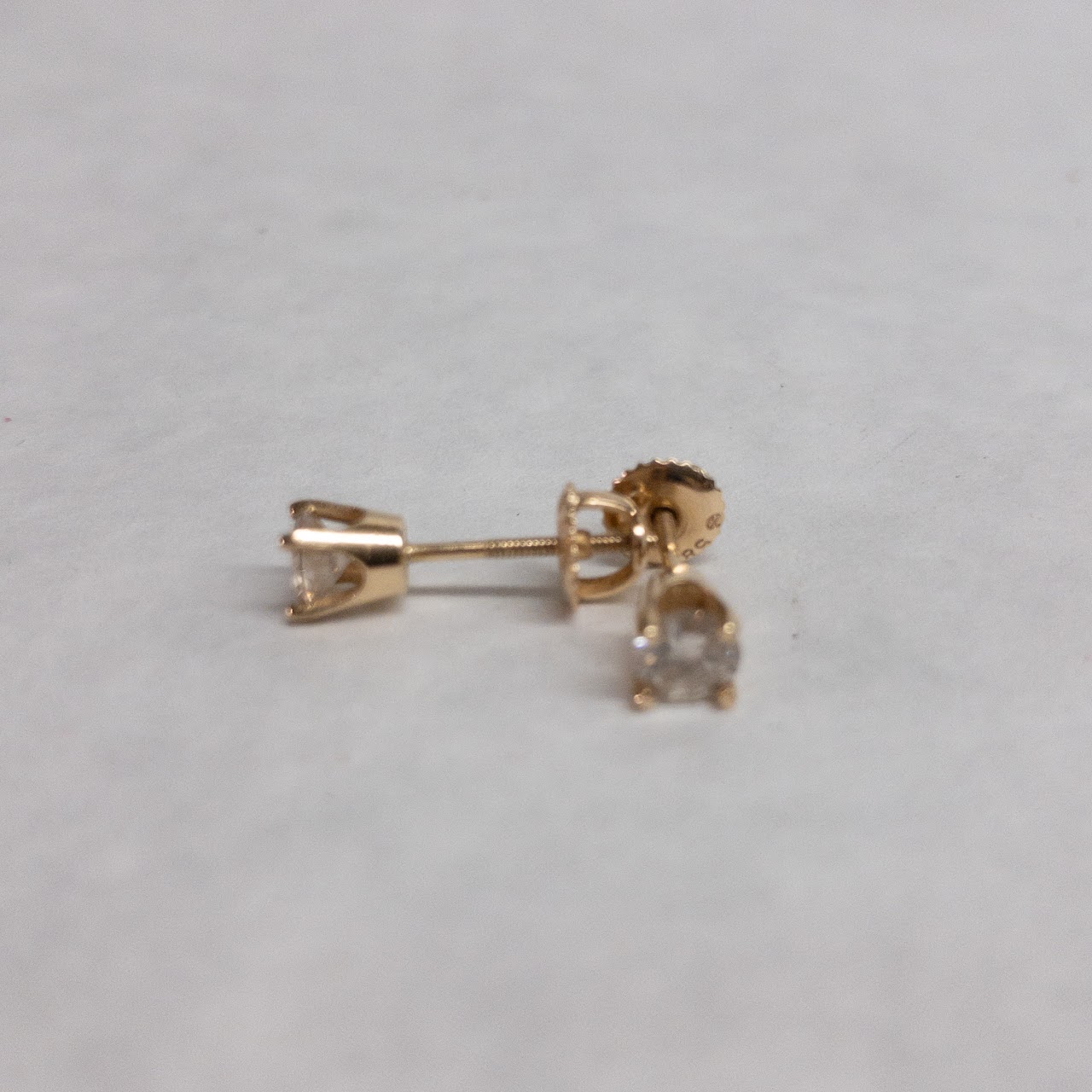 14K Gold and Diamond Stud Earrings