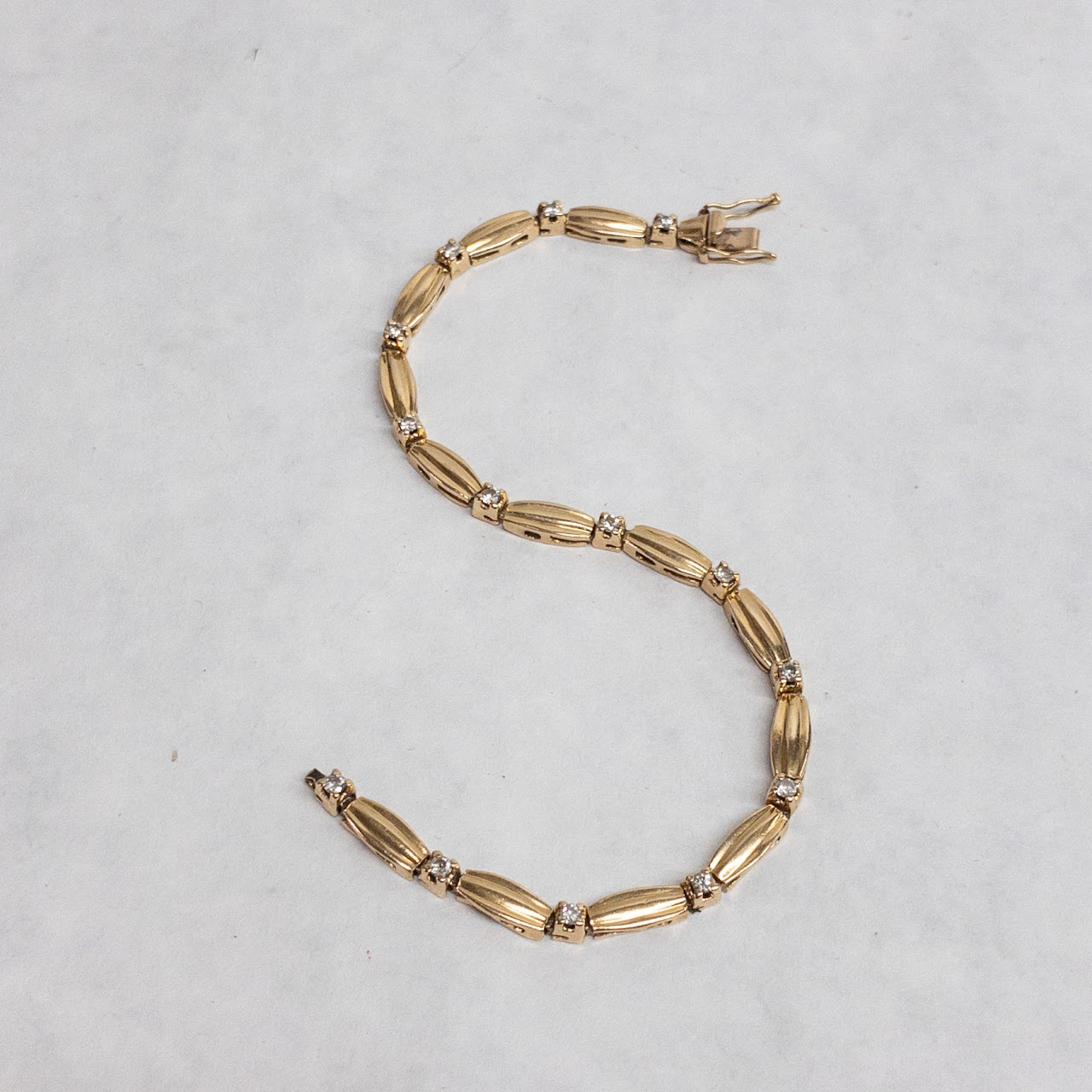 14K Gold and Diamond DAMAGED Bracelet