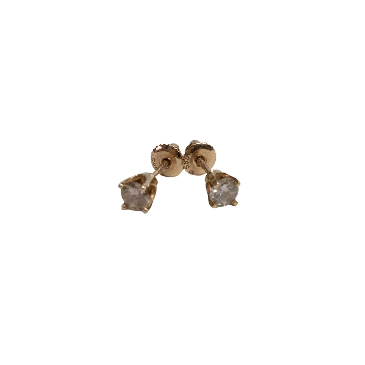 14K Gold and Diamond Stud Earrings